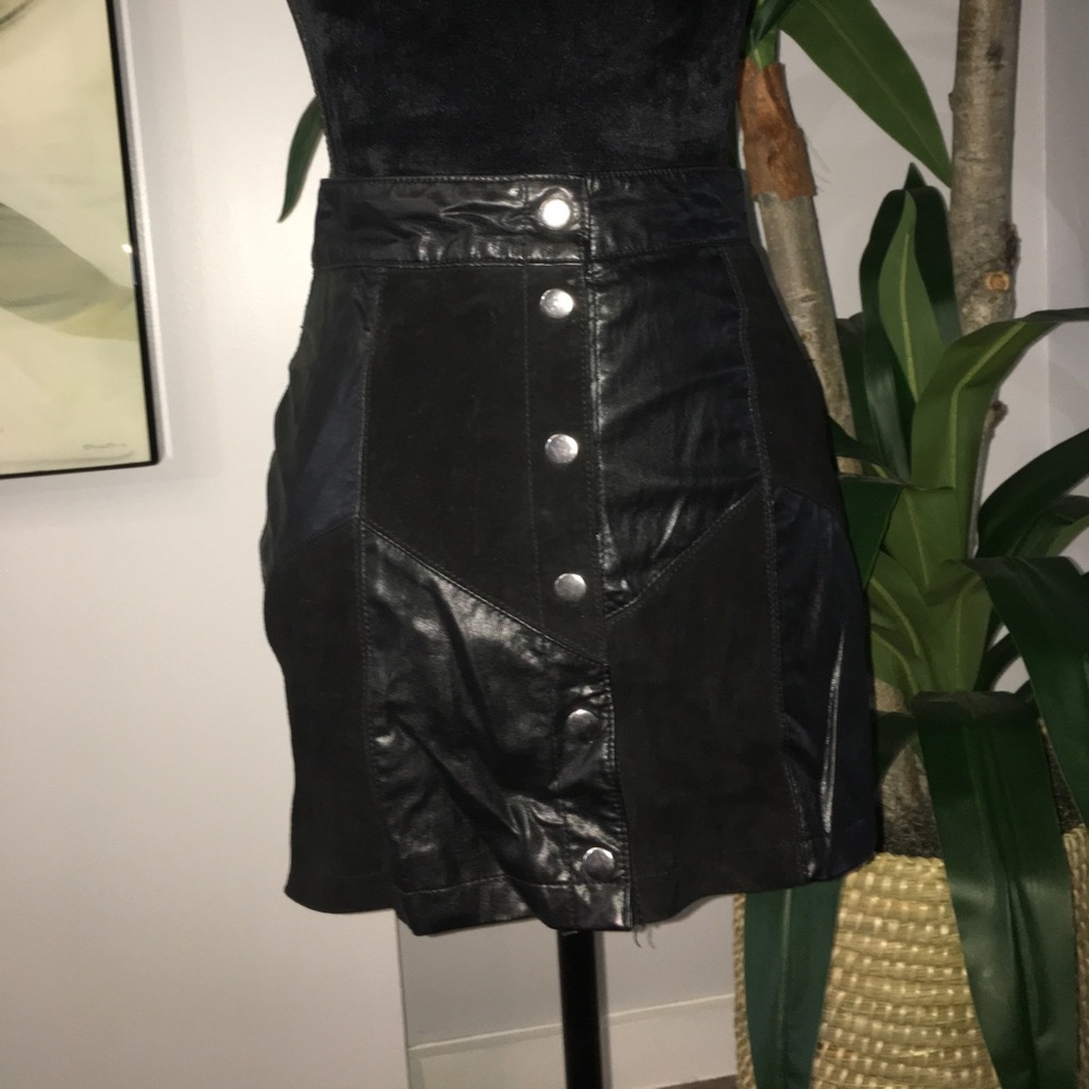 Patchy Button Down Skirt
